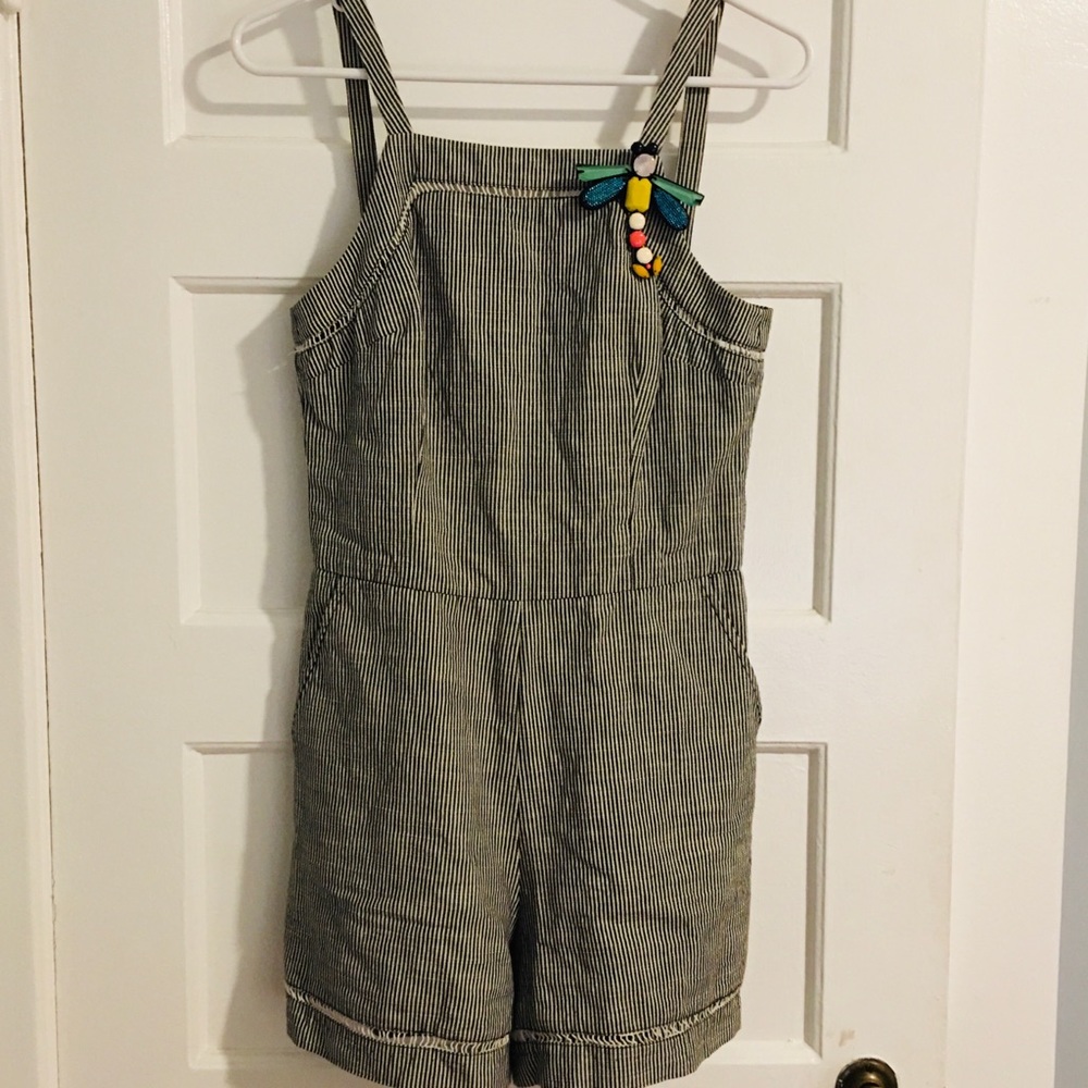 Trina Turk Sz 2 Romper Striped Pockets Dragonfly